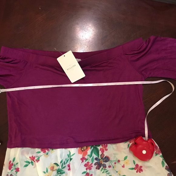 🆕 Bellino Pink/Flowers Bell Sleeves Top-Lg - Picture 6 of 7